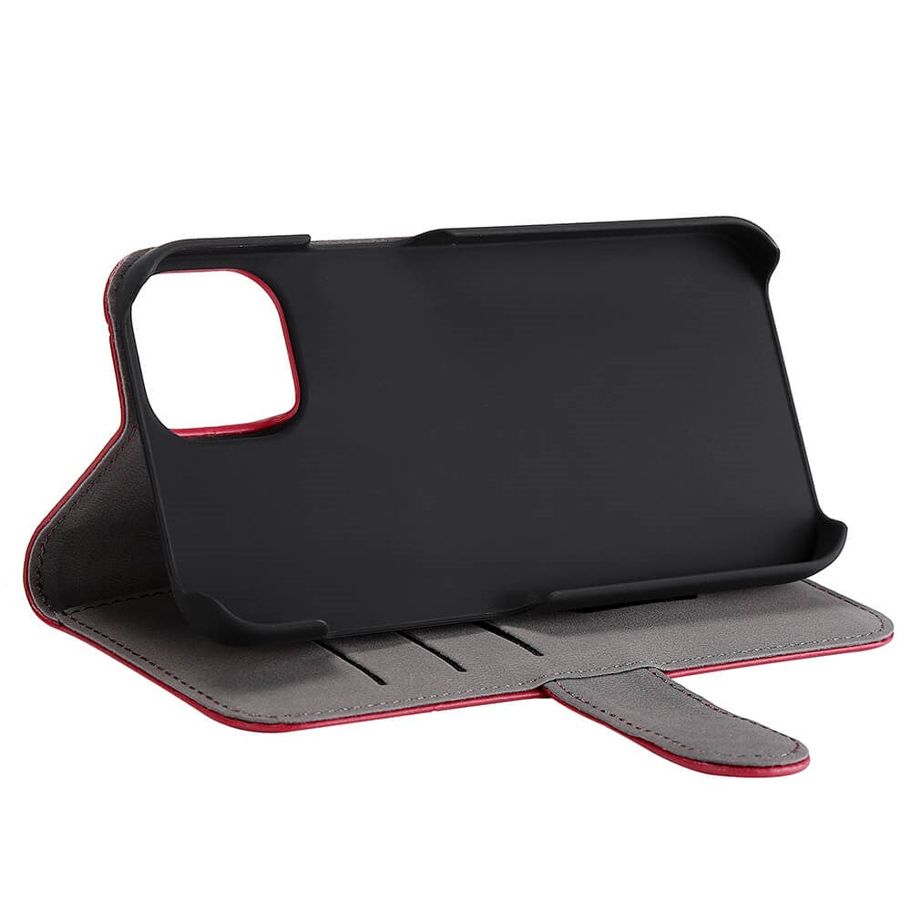 iPhone 14 / 13 GEAR Wallet - Læder Flip Cover m. Pung til 3 Kort - Rød