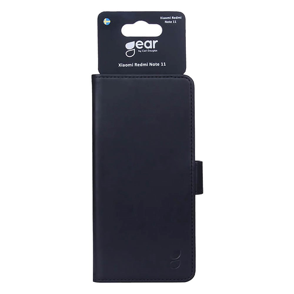 Xiaomi Redmi Note 11 / 11S Gear Wallet - Lær Flip Cover m. Lommebok - Svart