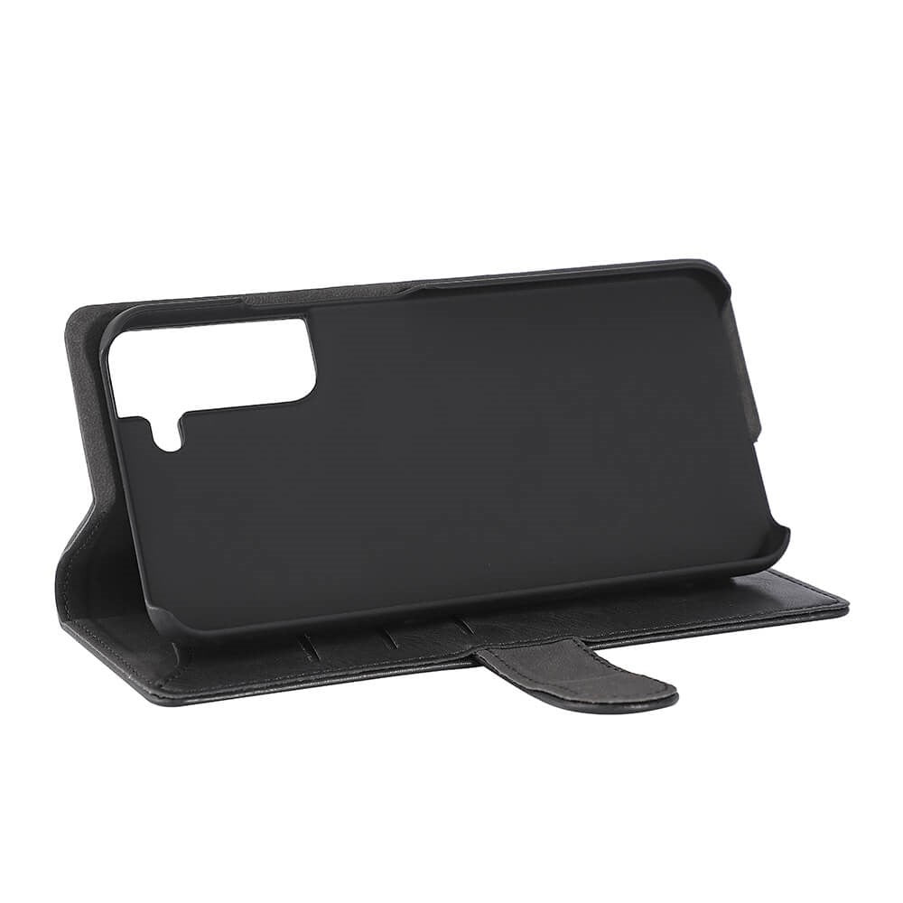 Samsung Galaxy S22+ (Plus) Gear Wallet - Lær Flip Cover m. Lommebok - Svart