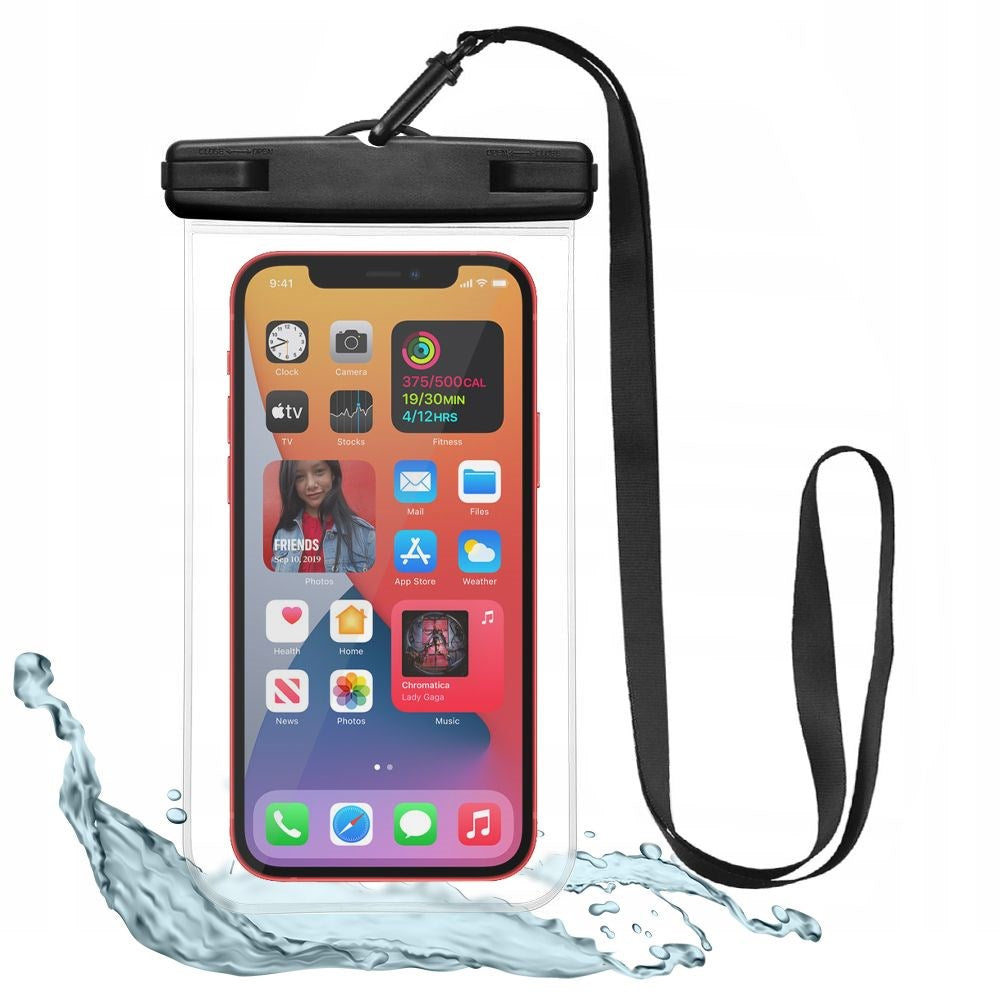 Tech-Protect Universal Waterproof Case - Svart / Gjennomsiktig (maks. mobil: 163 x 90 x 10 mm)