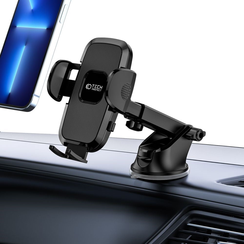 Tech-Protect V3 Car Mobile Holder - Dashboard / Frontrute - Max Mobile: 60 x 95mm - Svart