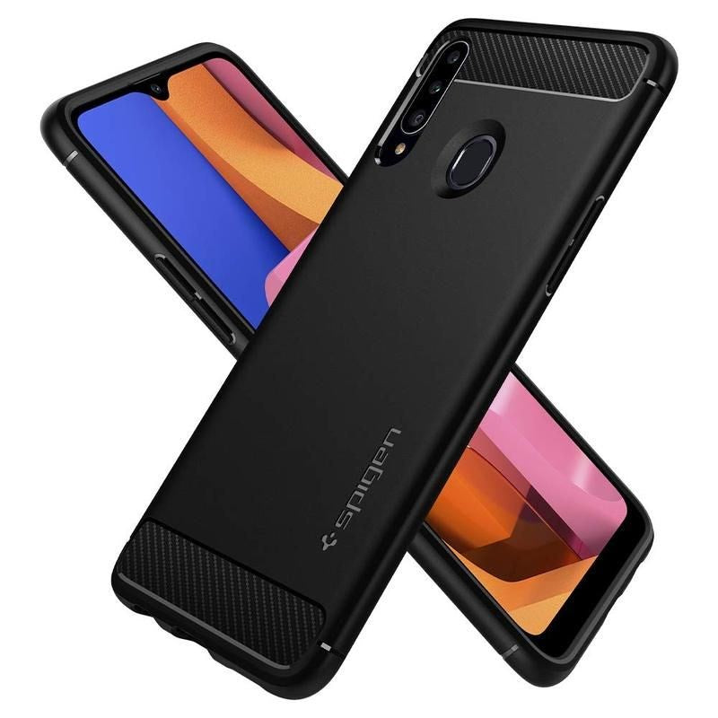 Samsung Galaxy A20s Spigen Rugged Armor Cover Svart