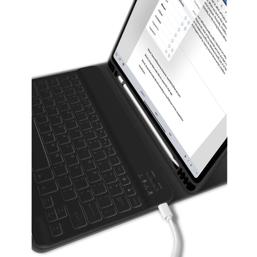 iPad 11" (2025) / iPad 10.9" (2024/2022) Tech-Protect Keyboard Cover m. Pencil Holder - Engelsk Layout - Sort