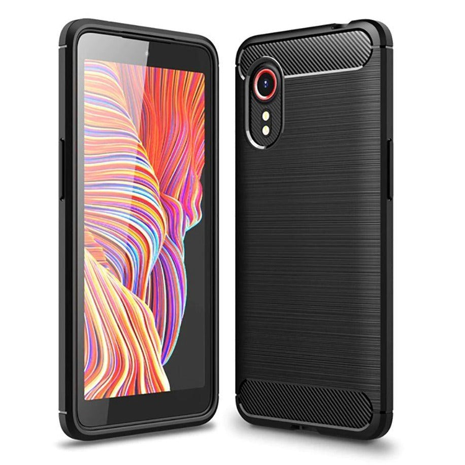 Samsung Galaxy Xcover 5 Tech-Protect fleksibelt plastkarbondeksel - svart