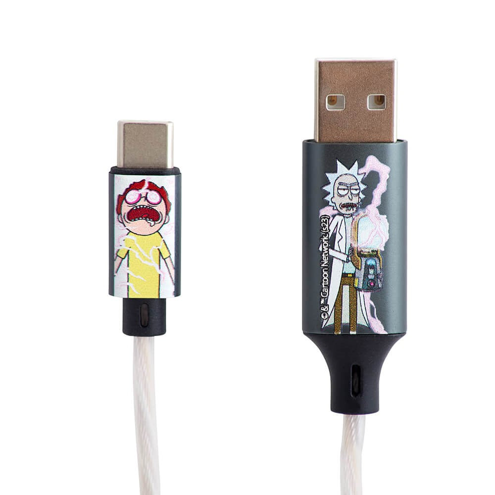 Rick & Morty Light Up USB-A til USB-C-kabel 1,2 meter - svart / multi
