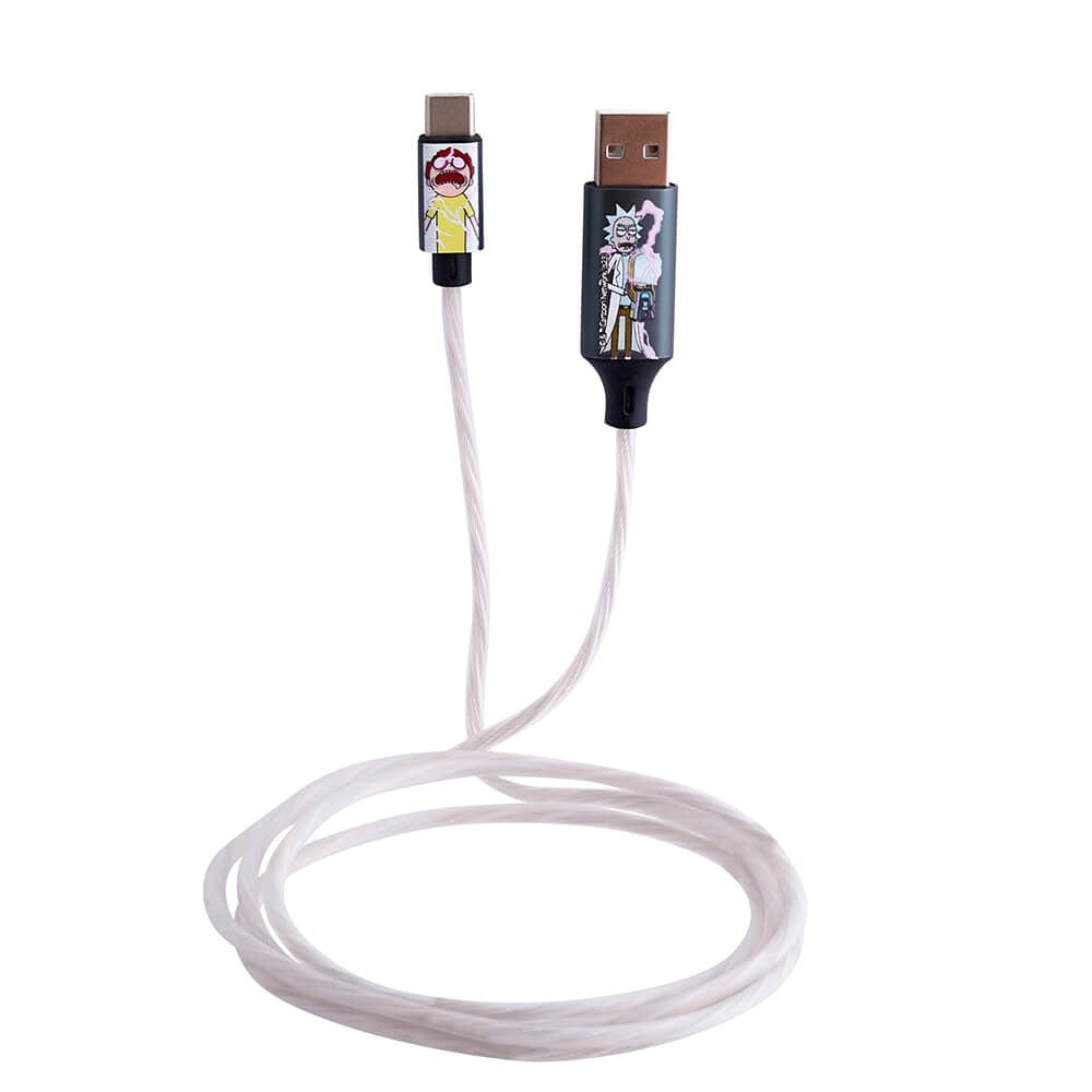 Rick & Morty Light Up USB-A til USB-C-kabel 1,2 meter - svart / multi