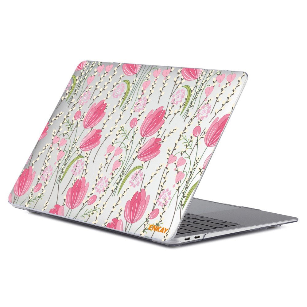 Macbook Air 13 M1 (2020) / Air 13 (2018-2020) ENKAY Hard Plastic Laptop Deksel m. Motiv - Tulipaner