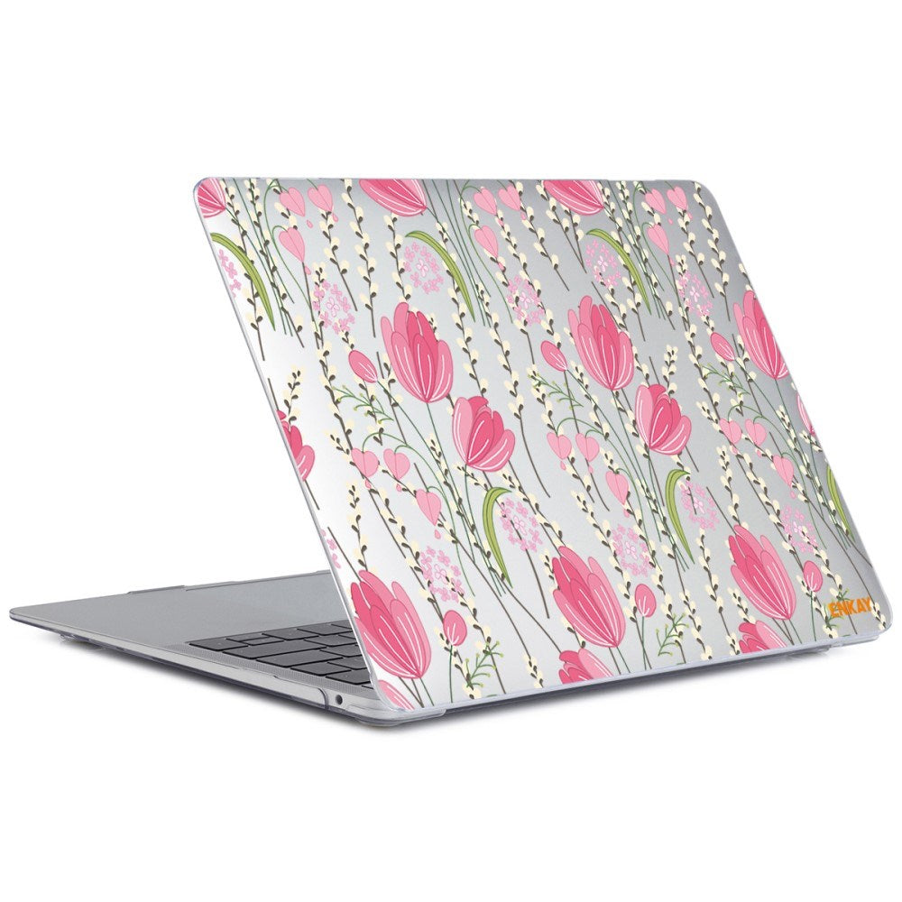 Macbook Air 13 M1 (2020) / Air 13 (2018-2020) ENKAY Hard Plastic Laptop Deksel m. Motiv - Tulipaner