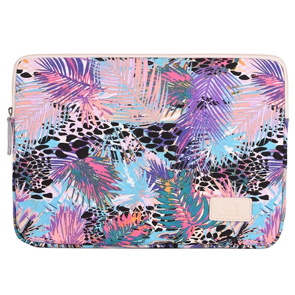 CanvasArtisan Sleeve m. Bladmotiv for bærbar PC / Macbook 13" - (35,5 x 25 x 2,4 cm) - Multi