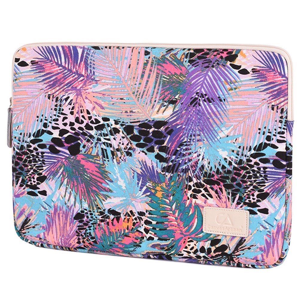 CanvasArtisan Sleeve m. Bladmotiv for bærbar PC / Macbook 13" - (35,5 x 25 x 2,4 cm) - Multi