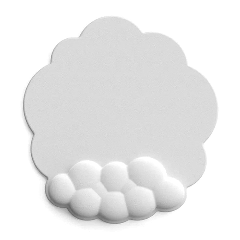 Musematte i skinn m. Ergonomisk håndleddsstøtte 25 x 26 cm - Hvit