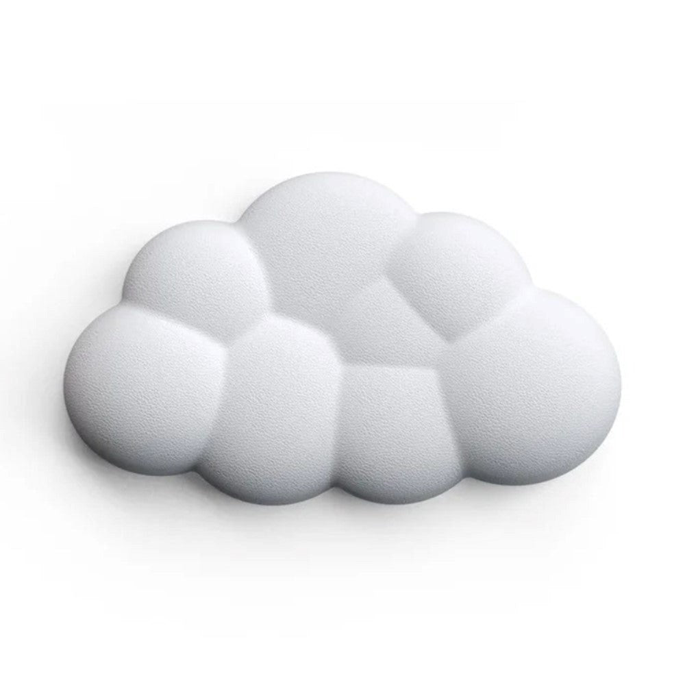 Ergonomisk håndleddsstøtte i kunstskinn for musematte eller tastatur 15 x 9 cm - Hvit