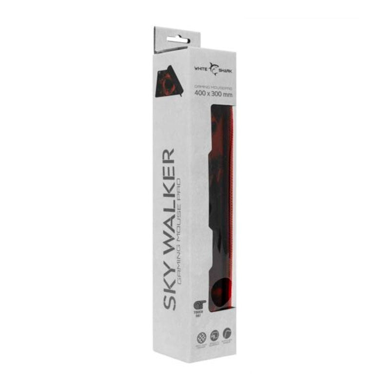 White Shark SKYWALKER L 400 x 300 Gaming Musemåtte - Sort / Rød