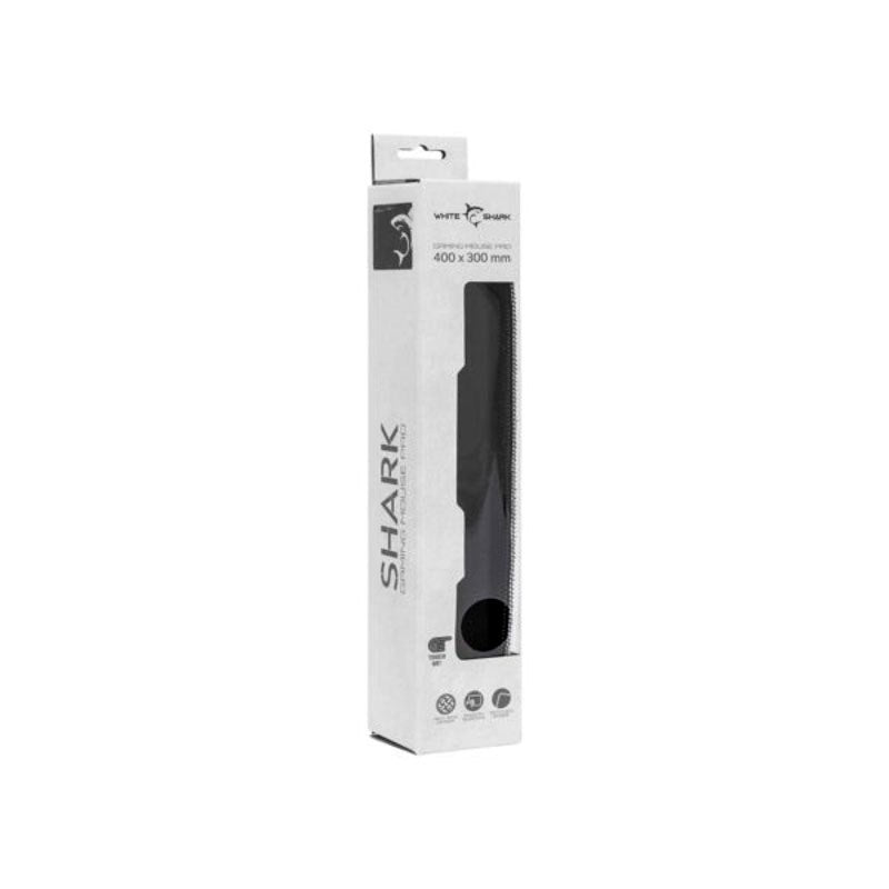 White Shark SHARK L 400 x 300 Gaming Musemåtte - Sort / Hvid