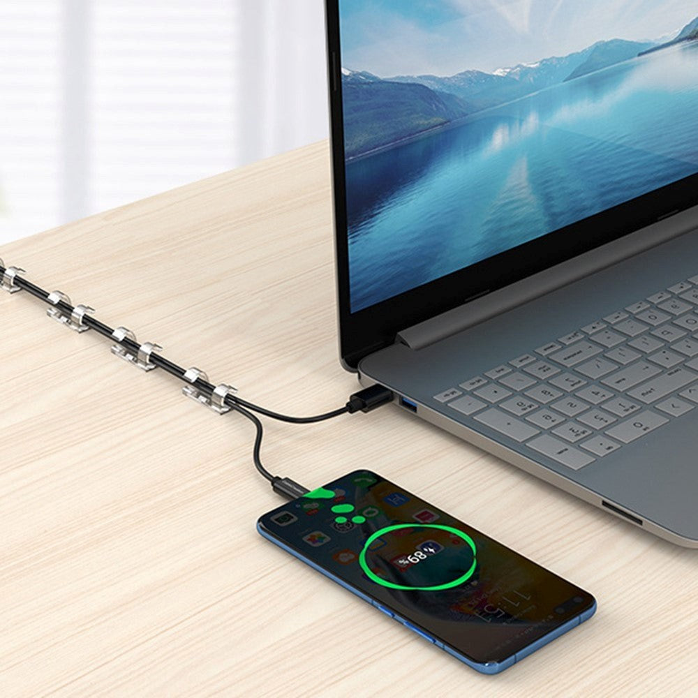 CableCreation Dobbeltsidig selvklebende kabelholder - 50 stk - Gjennomsiktig