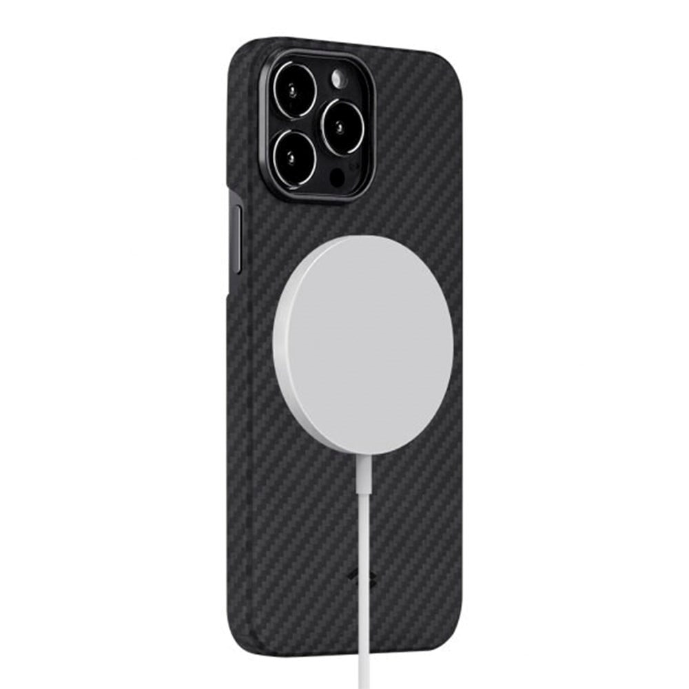 PITAKA iPhone 13 Pro Max MagEZ Bagside Cover - MagSafe Kompatibel - Sort / Grå Twill