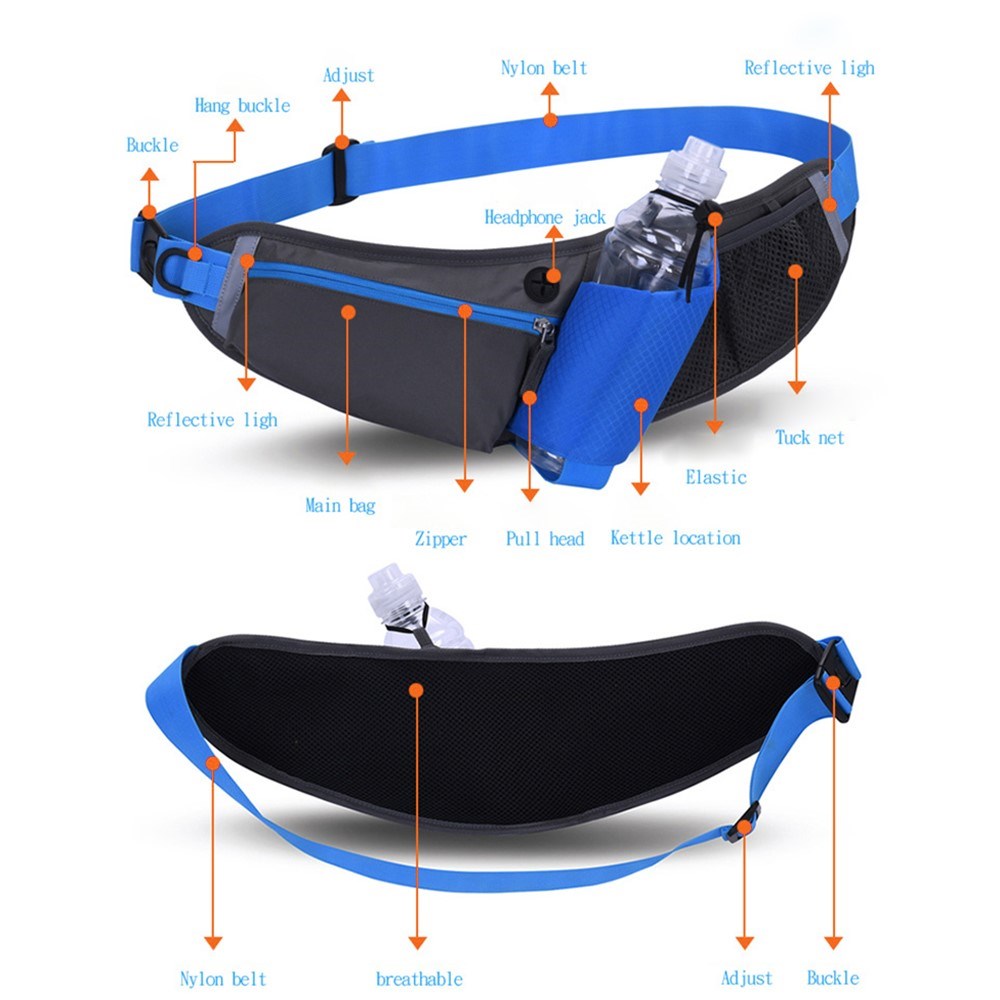Løbebælte m. Lomme til Vandflaske - Vandtæt - Rød