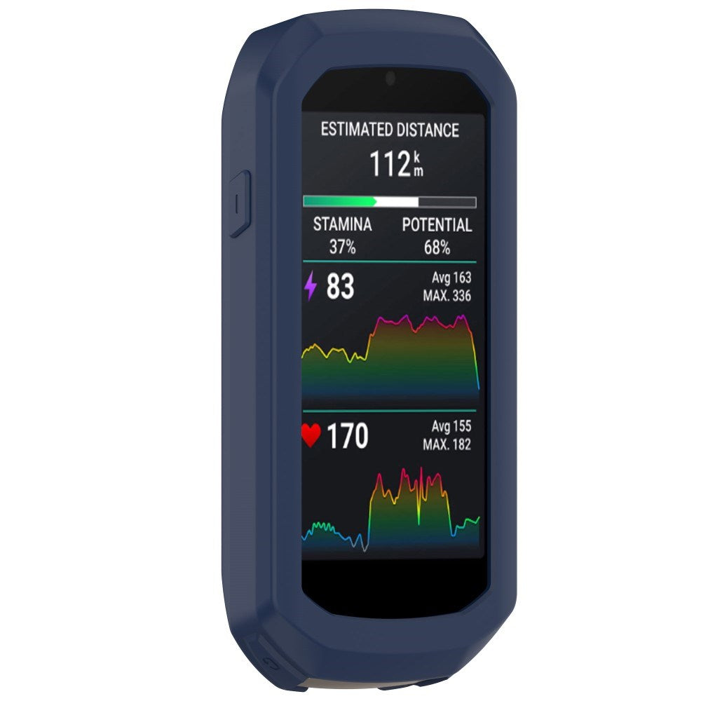 EIDERWOOD Garmin Edge 1050 Silikone Cykel Computer Cover - Mørkeblå