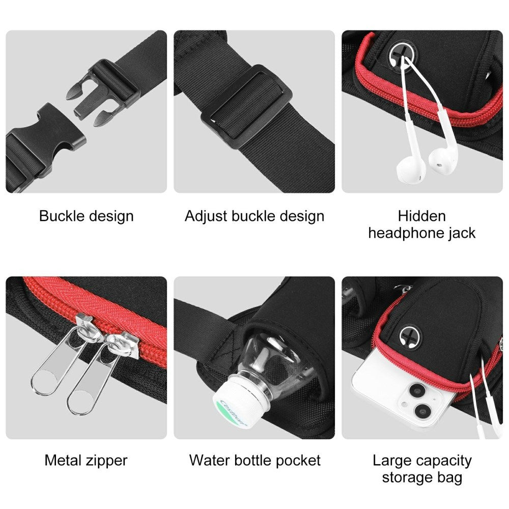 Løbebælte - Opbevaringslommer - Rød