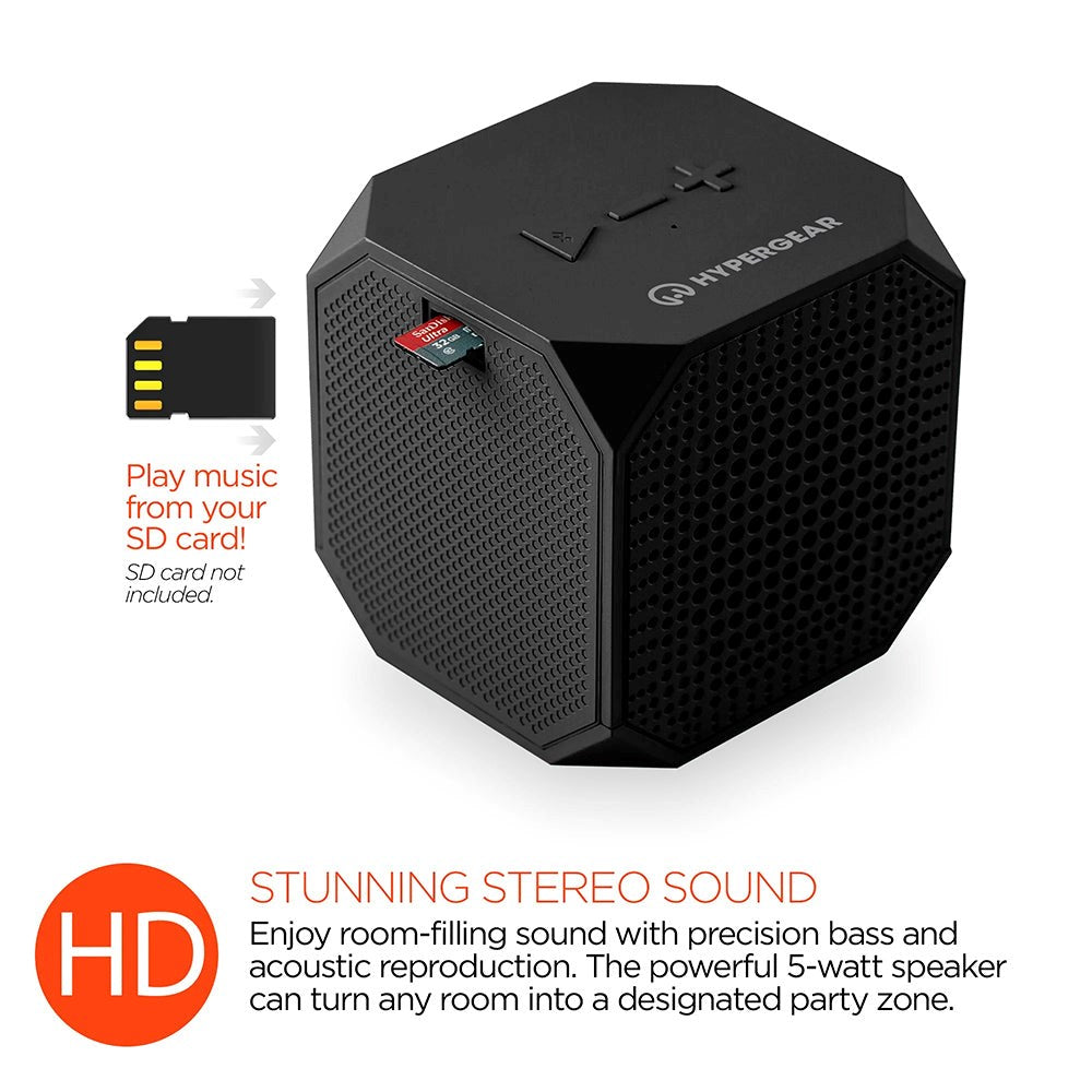Hypergear Sound Cube trådløs Bluetooth-høyttaler - Svart