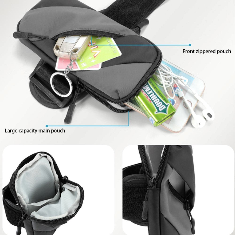 Løpearmbånd til Smartphone med. 2 Lommer (Maks. Mobil 170 x 80 mm) - Sort