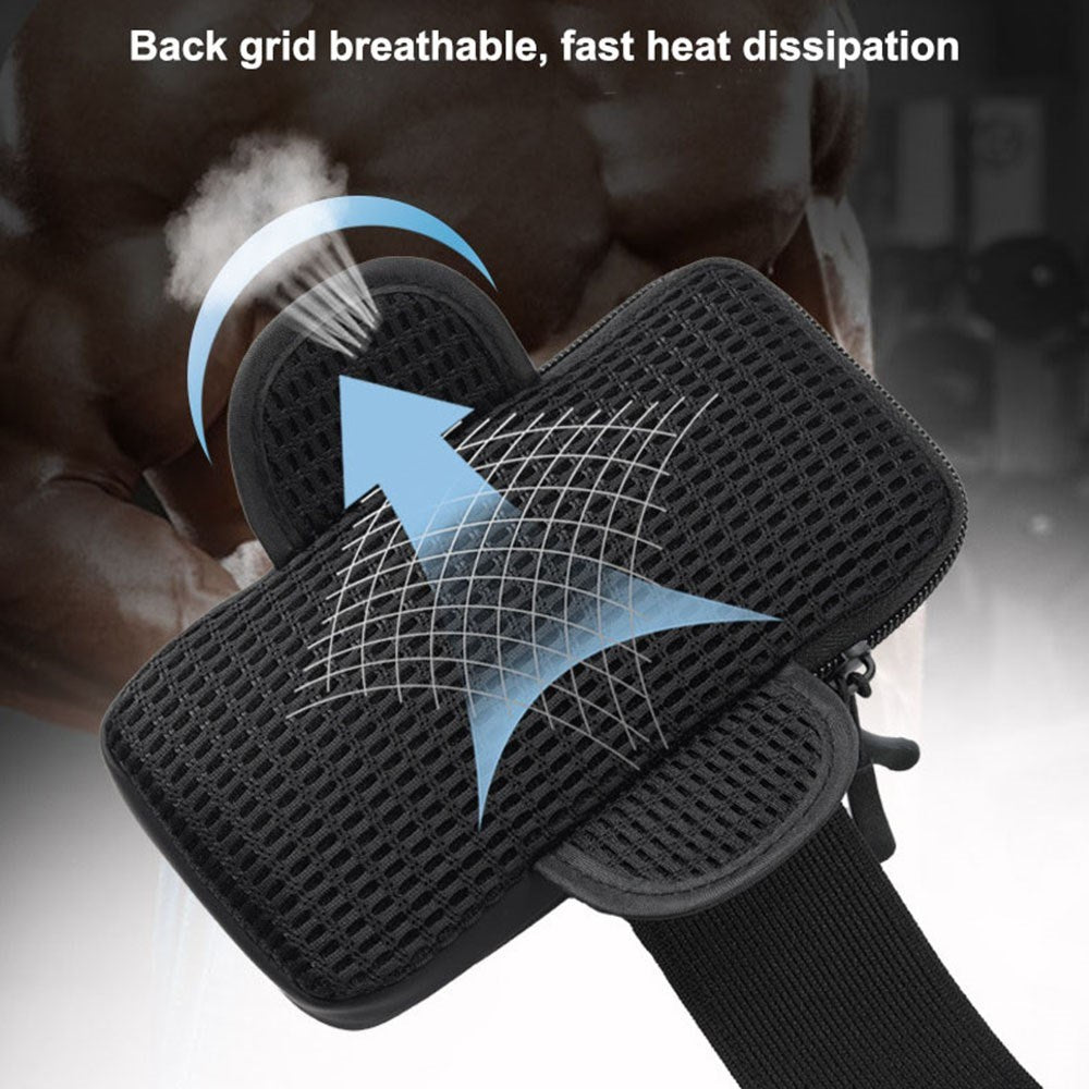 Universalt løpearmbånd for smarttelefon m. Oppbevaring (Maks Mobil: 180 x 95 mm) - Blå