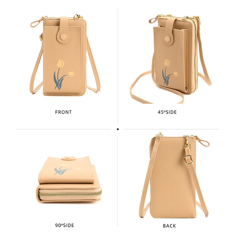 Universal Læder Clutch m. Skulderstrop (160 x 80 mm) - Blå