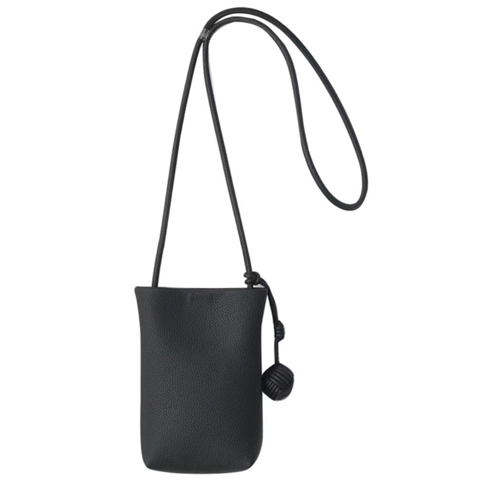 Crossbody mobilveske i kunstskinn m. Magnetlukking (200 x 130 mm) - Svart