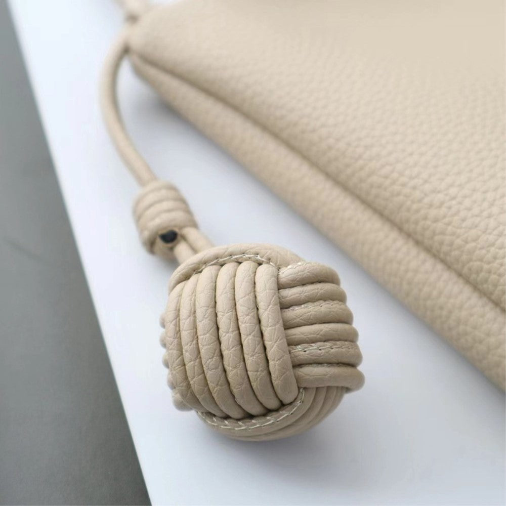 Crossbody mobilveske i kunstskinn m. Magnetlukking (200 x 130 mm) - Beige