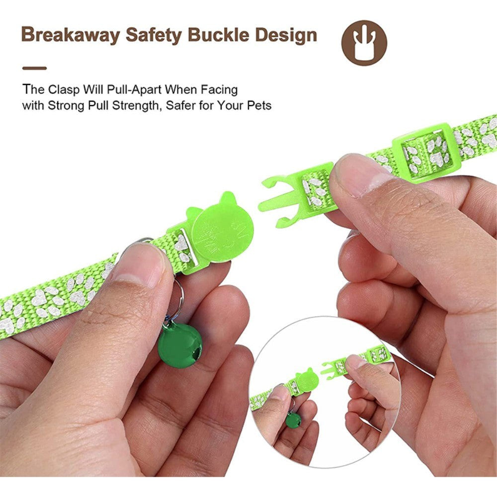 Kattehalsbånd med AirTag silikondeksel og reflekser - Grønn