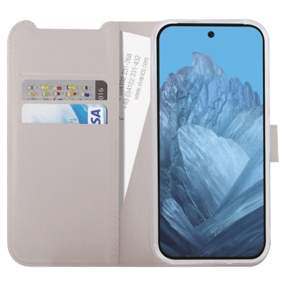 Vivanco Classic Wallet Flip Cover m. Lommebok - Google Pixel 9 / 9 Pro - Taupe