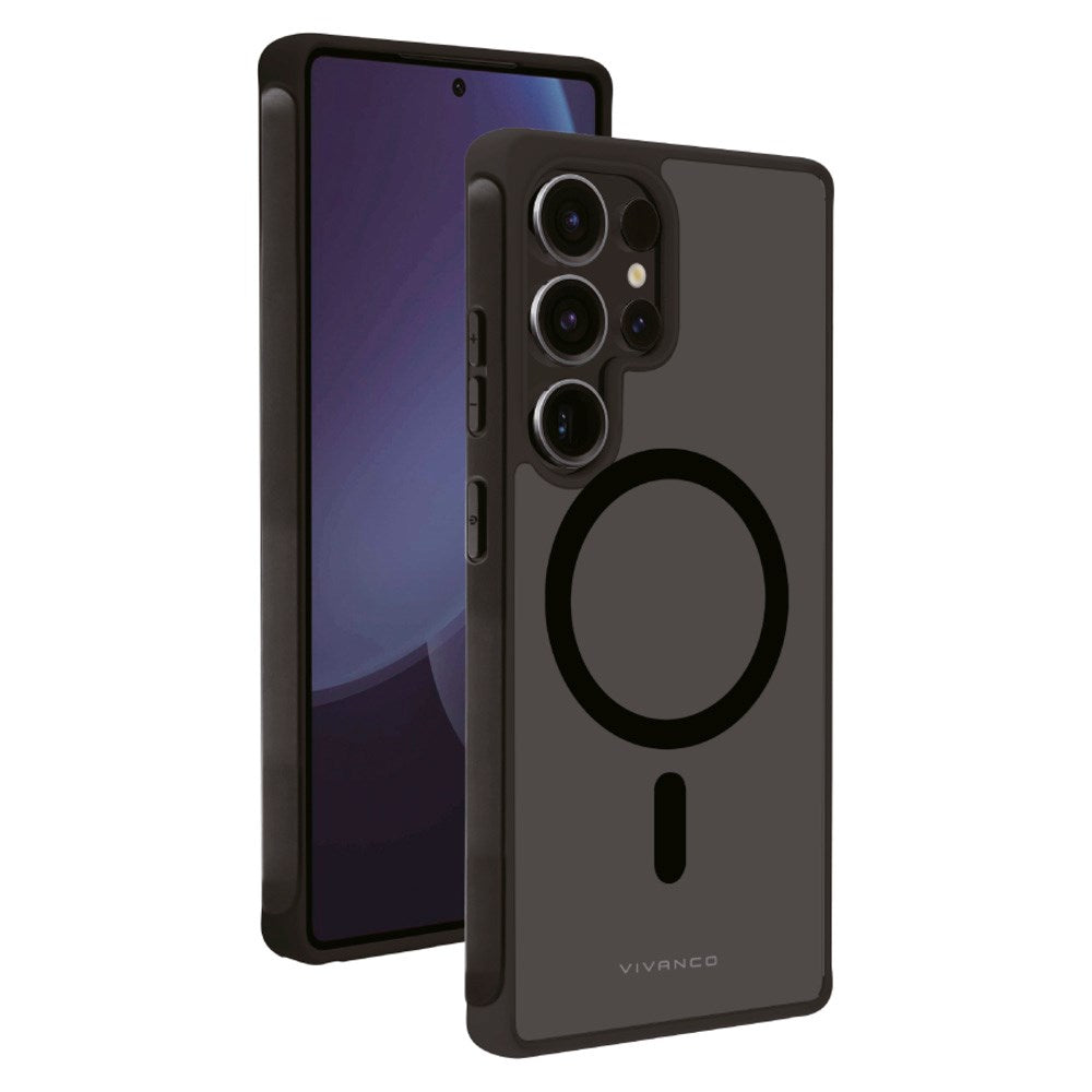 Vivanco Samsung Galaxy S25 Ultra Cover – Mag Pro - Gjennomsiktig/Sort