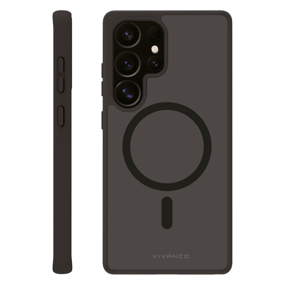 Vivanco Samsung Galaxy S25 Ultra Cover – Mag Pro - Gjennomsiktig/Sort