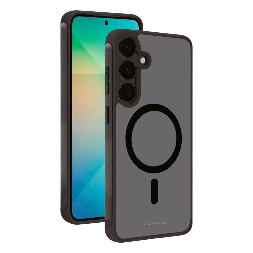Vivanco Samsung Galaxy S25 deksel – Mag Pro - Gjennomsiktig/Sort