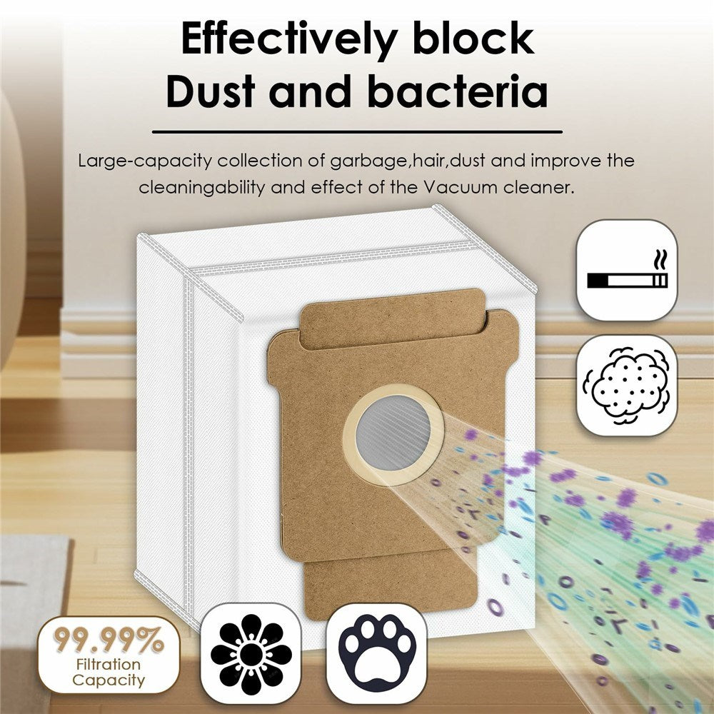 4 stk. Støvsugerpose til Robotstøvsuger iRobot Roomba 105 Combo / 205 Dustcompactor / Plus 405 Combo / Plus 505 Combo - Hvid