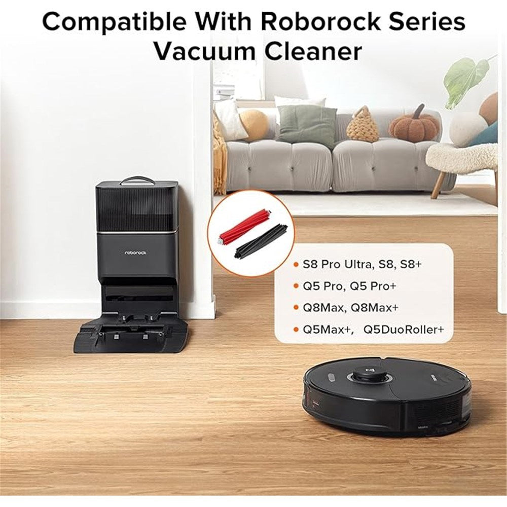 Støvsugerbørste til Roborock S8, S8+, S8 Pro Ultra, Q5 Pro, Q5 Pro+, Q8 Max & Q8 Max+ Robotstøvsuger - Grå + Rød