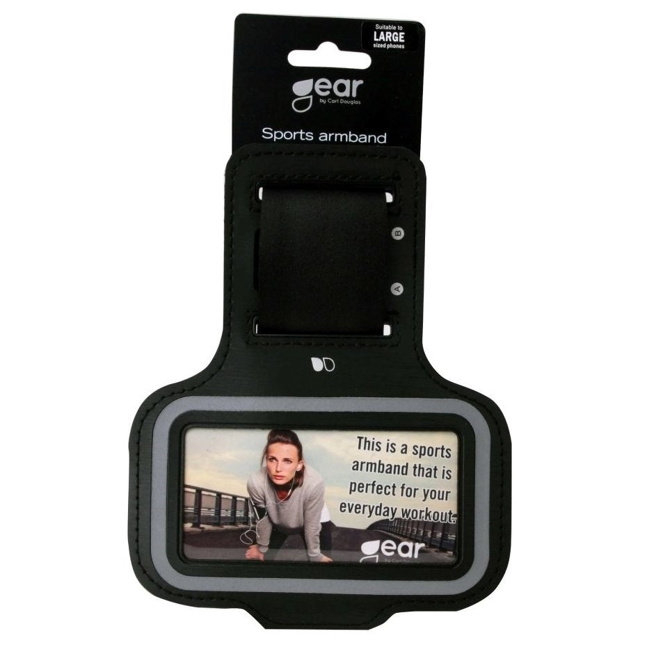 GEAR Justerbart Universal Løbearmbånd m. Reflekskant (Maks. Mobil: 55 x 120mm) - Sort