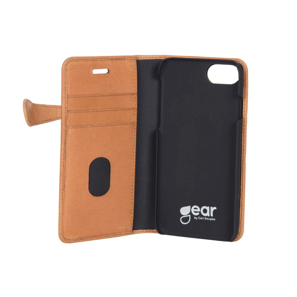 Buffalo - iPhone 6 / 6s - 2-i-1 Ægte Læder Flip Cover - Beige