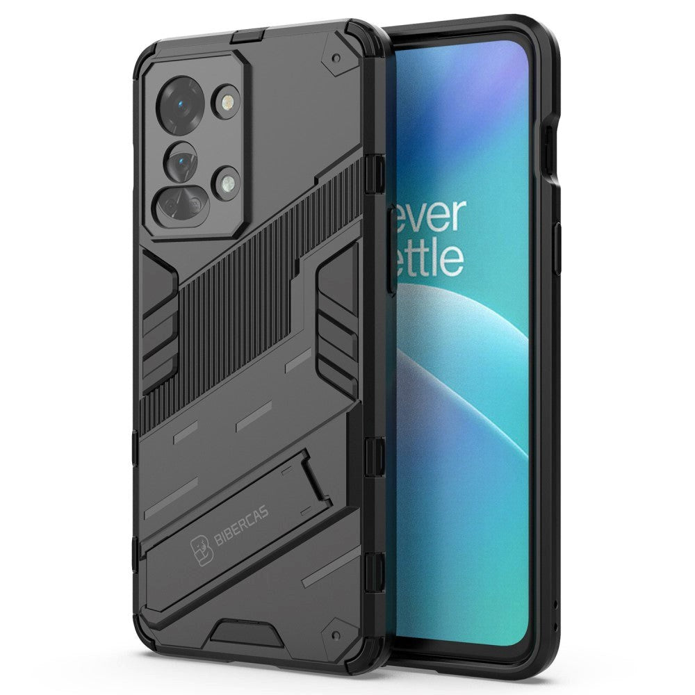 OnePlus Nord 2T (5G) Hybrid Håndværker Bagside Cover m. Kickstand - Sort