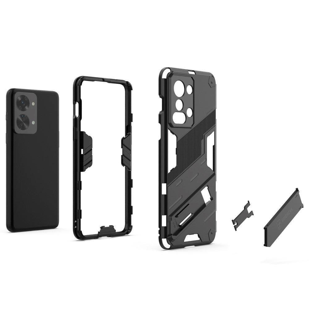 OnePlus Nord 2T (5G) Hybrid Håndværker Bagside Cover m. Kickstand - Sort