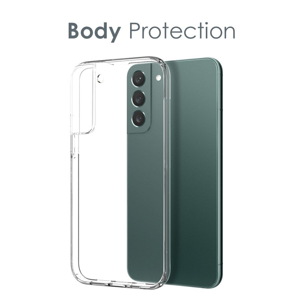 Samsung Galaxy S22 NORTHJO 360° Protection Set inkl. Cover & Skærmbeskyttelse & Kameralinsebeskyttelse - Gennemsigtig