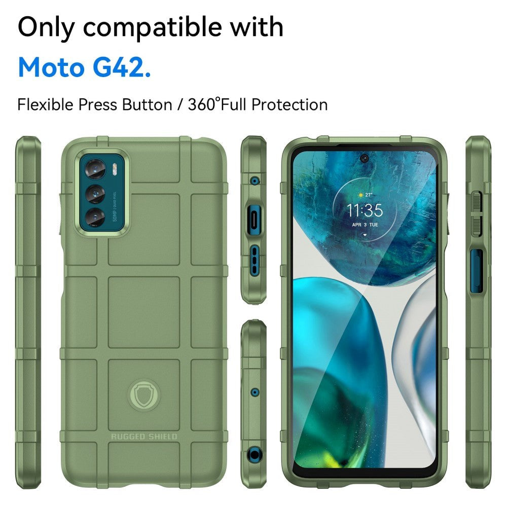 Motorola Moto G42 Rugged Shield Series Craftsman Bakdeksel - Grønn