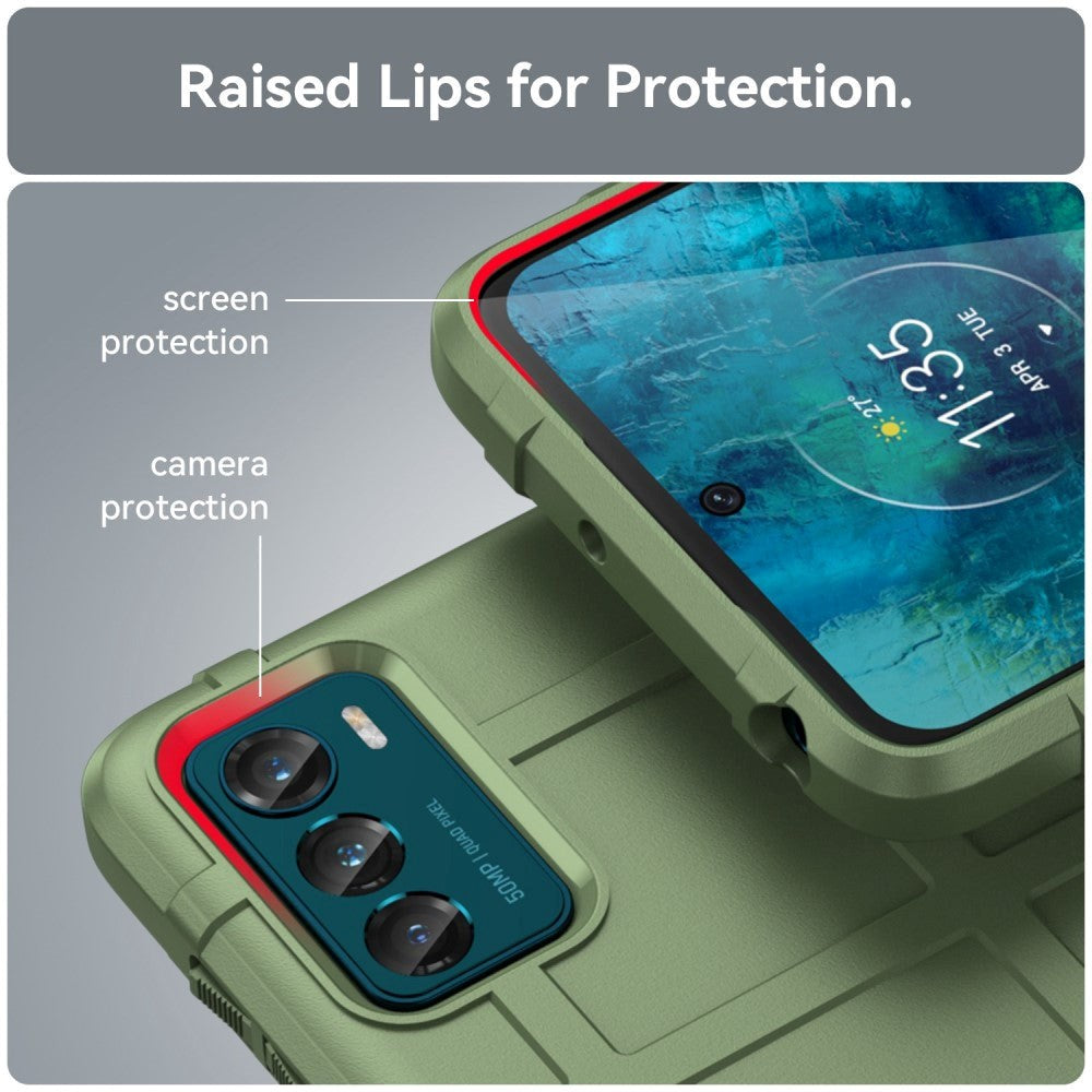 Motorola Moto G42 Rugged Shield Series Craftsman Bakdeksel - Grønn