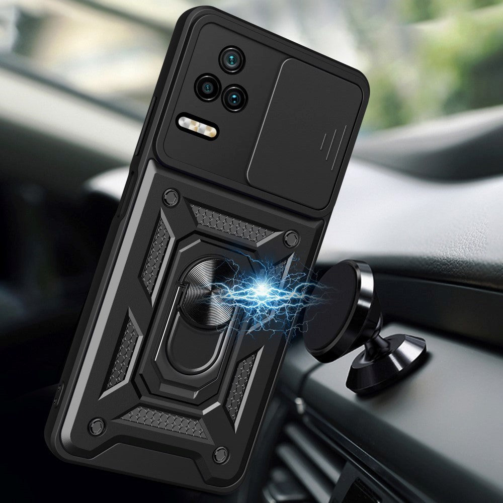 Xiaomi Poco F4 Craftsman Bakdeksel m. Magnetisk Kickstand & Cam Slider - Gull