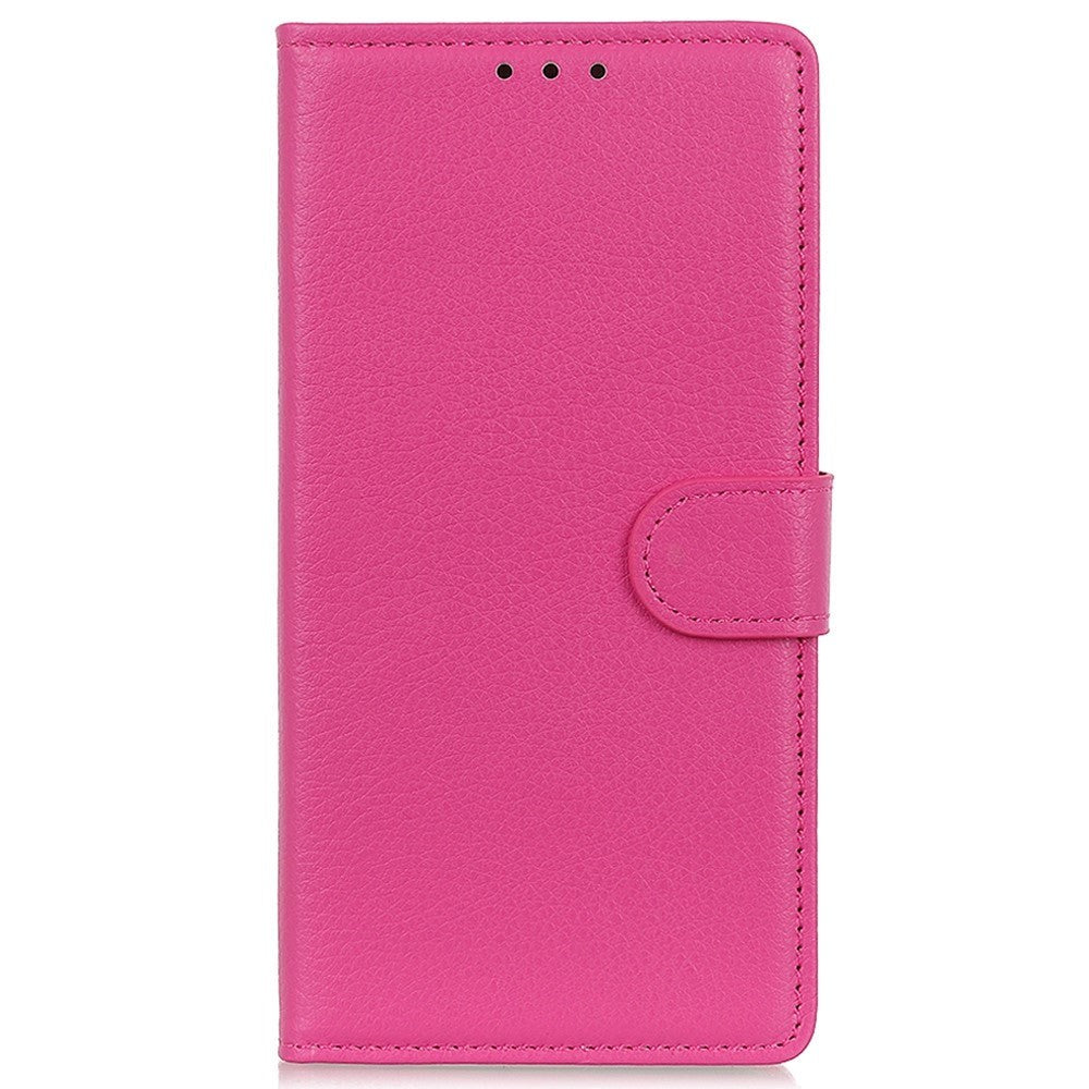 Samsung Galaxy M13 Litchi Leather Flip Cover m. Lommebok - Rosa