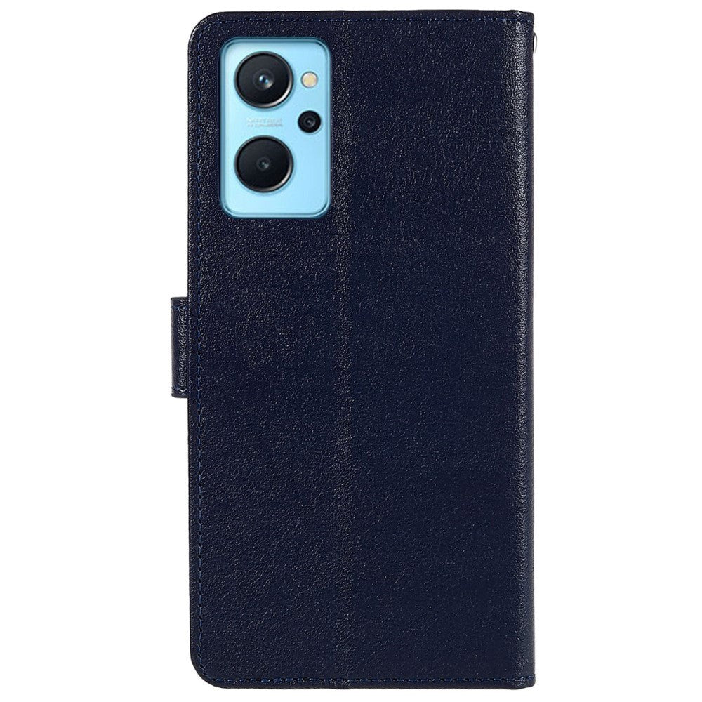 Oppo A76 / Realme 9i Leather Flip Cover m. Lommebok og stativfunksjon - blå