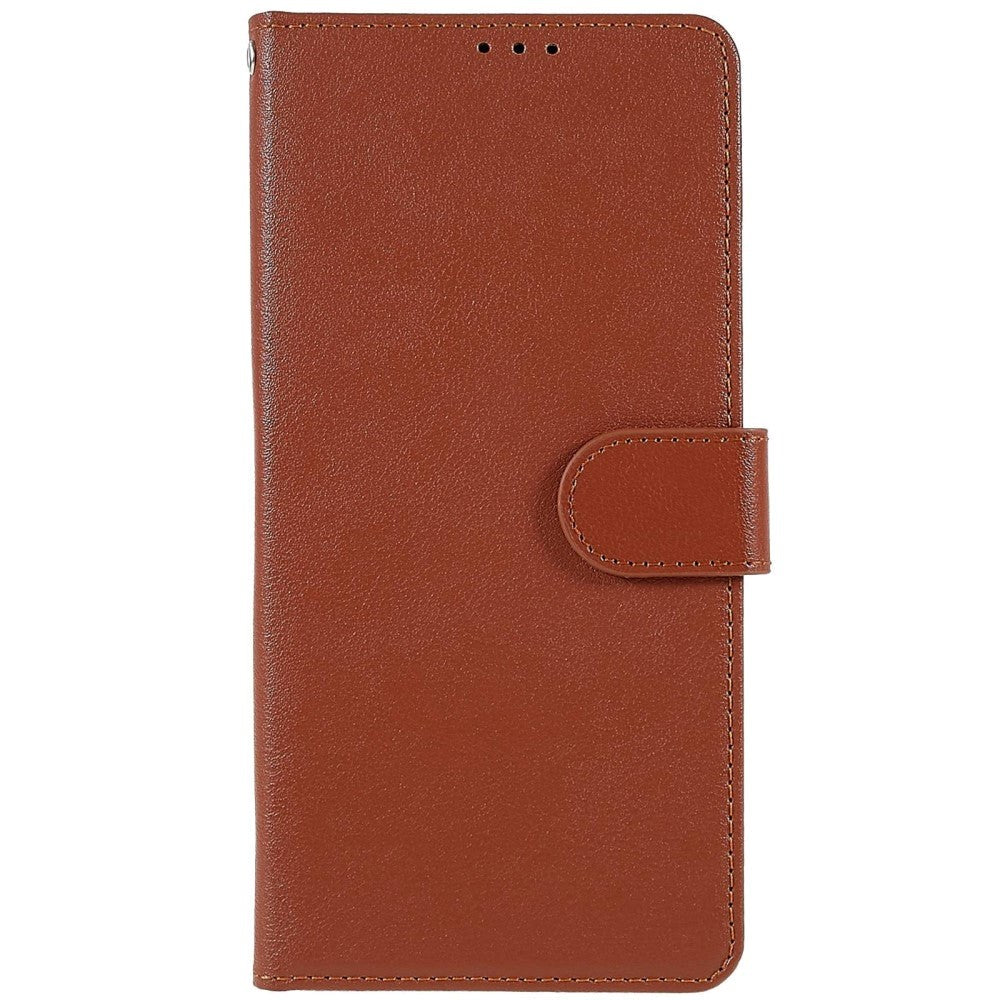 Oppo A76 / Realme 9i Leather Flip Cover m. Lommebok- og stativfunksjon - brun