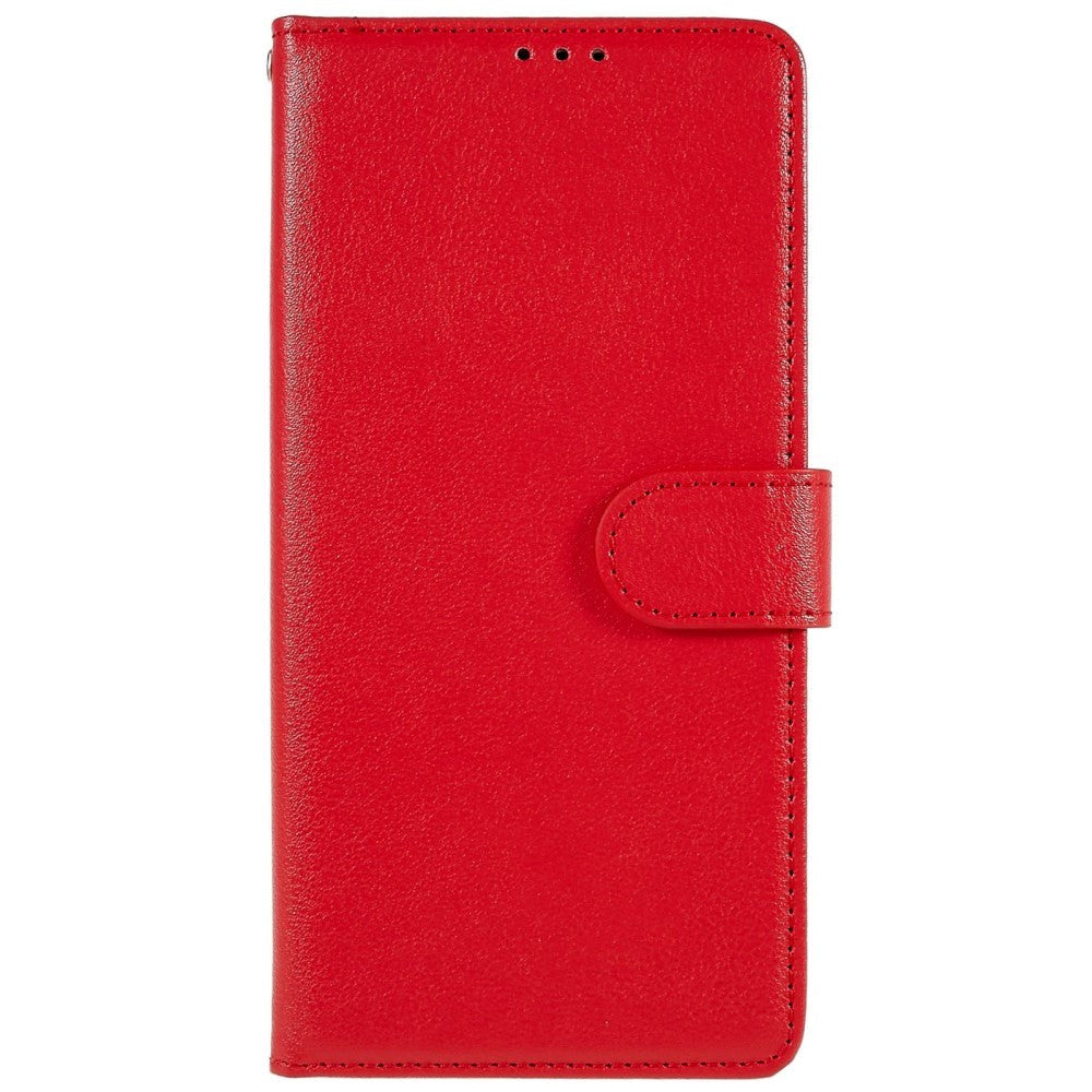 Oppo A76 / Realme 9i Leather Flip Cover m. Lommebok- og stativfunksjon - rød