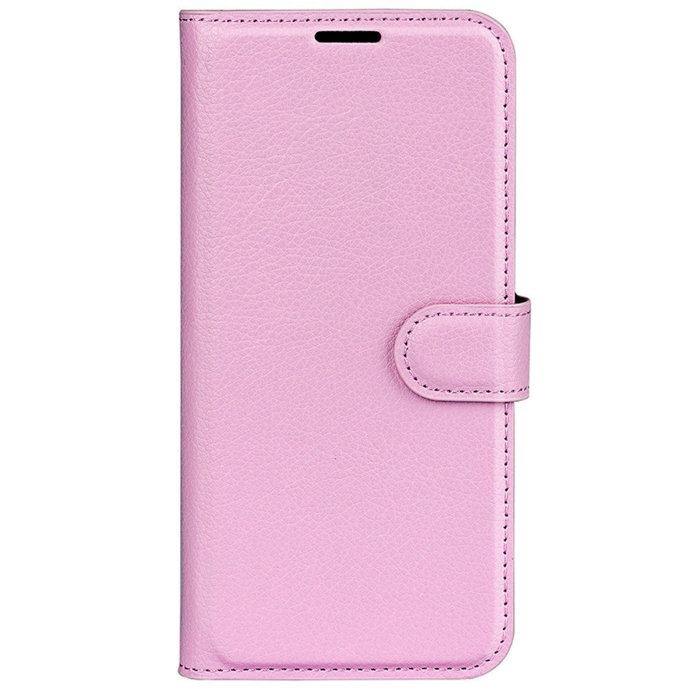 Xiaomi Poco F4 Litchi Leather Flip Cover m. Lommebok - Rosa