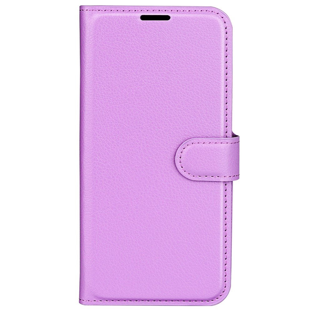 Xiaomi Poco F4 Litchi Leather Flip Cover m. Lommebok - Lilla